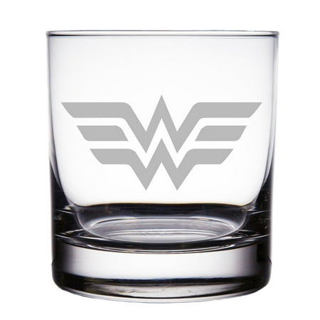 Wonder Woman Engraved 10 oz Rock Glass