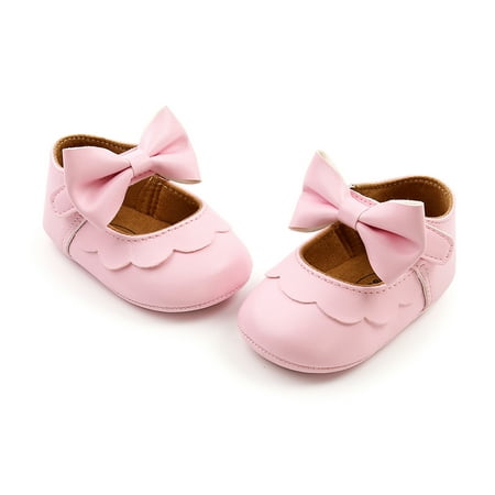 SUNSIOM First Walker BowKnot Solid Soft Sole Shoes Newborn Girls ...