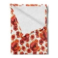 thumbnail image 2 of Floral Soft Flannel Fleece Throw Blanket, Red Poppy Flowers Watercolor Paintbrush Style Effect Nature Idyllic Print, Cozy Plush for Indoor and Outdoor Use, 70" x 90", Red and White, by Ambesonne, 2 of 5