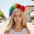 thumbnail image 2 of Unique Bargains 1 Pc Headband Six Colors Feathers Hair Accessories for Women Red Orange, 2 of 5