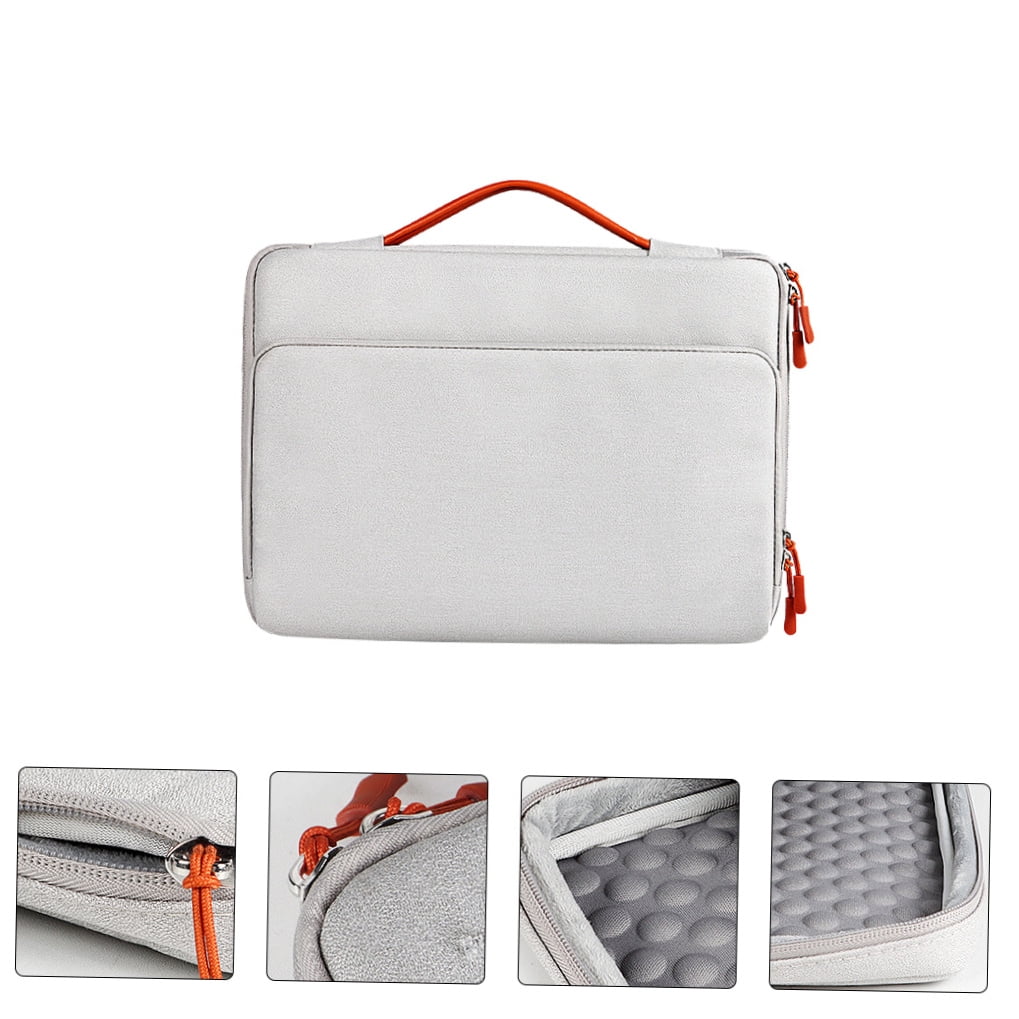 IBASETOY 1Pc Laptop Carrying Bag Light Grey Notebook Storage Bag with Simple Stylish Design and Multiple Layers