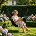 thumbnail image 6 of YingYouFu Hanging Hammock Chair with Rope, Macrame Cotton Swing Seat for Outdoor Patio Deck Porch, Indoor Bedroom Balcony Relaxing Swing Chair, 6 of 6