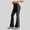Black, variant on Women's High-Waisted Flared Yoga Pants with Striped Design for Running and Fitness