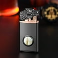 thumbnail image 2 of COFEST Lighter,Wolf Head Luminous Lighter Transparent Warehouse Double Fire Conversion Lighter Gift Box,Black,B, 2 of 8