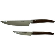 Laguiole en Aubrac Cuisine Gourmet Stainless Fully Forged Steel Made In France Essential 2-Piece Premium Kitchen Knife Set With Morado Rosewood Handles, 8-Chef Knife And 4-in Paring Knife