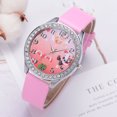 thumbnail image 2 of Lindo patrón navideño Pantalla analógica informal Correa de PU Reloj de cuarzo para mujer Regalo (Rosa), 2 of 2
