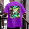 thumbnail image 2 of Men's T-Shirts Oversize Spring And Summer Trend Young Large Size Back Pattern Printing Short Sleeve Purple Funny Tshirts Sizes L, 2 of 6
