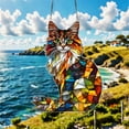 thumbnail image 5 of Cheapark 2D Colored Crystal Long Hair Cat Decor Color Glass Light Catcher Hanging Ornament for Window and Home Decor, 5 of 5