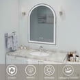 thumbnail image 2 of MAYEERTY 28x36 Inch Arched LED Bathroom Mirror with Charging, Anti-fog 3-Color Memory Dimming Dual Light, 2 of 5
