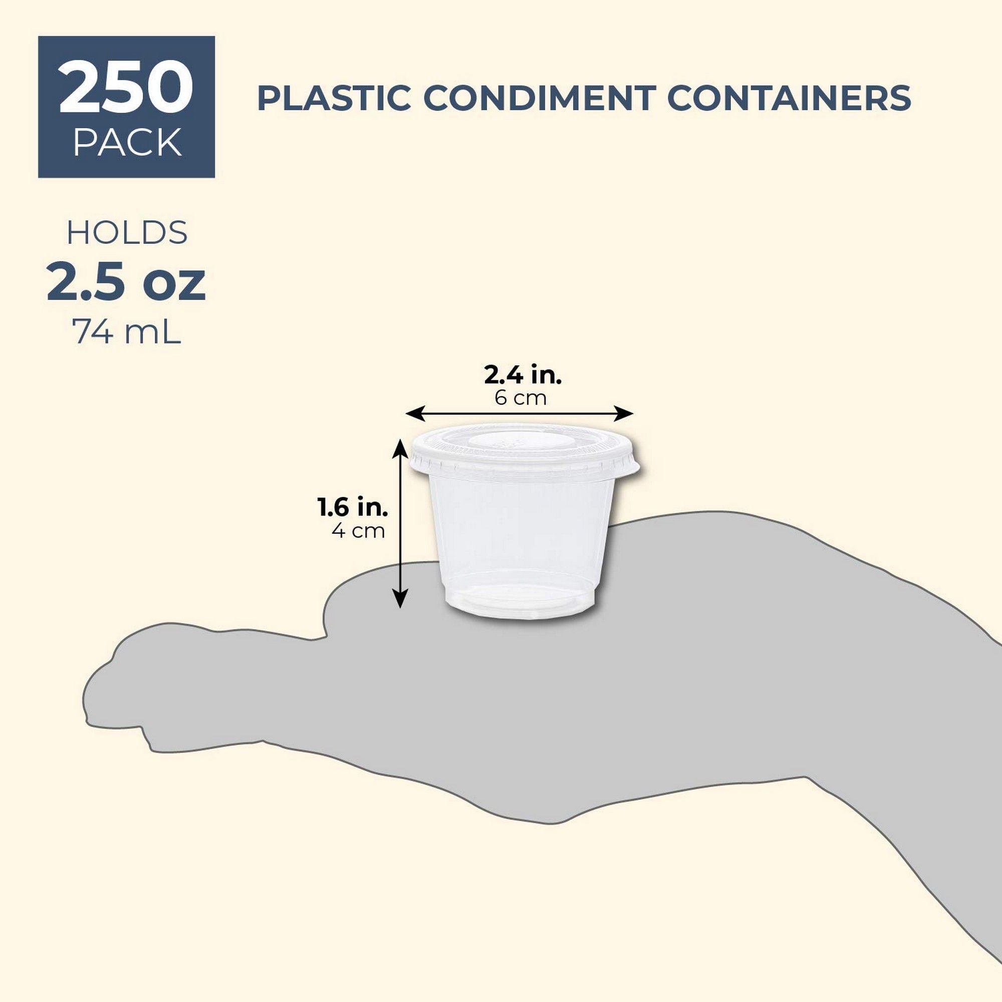 250Pack Plastic Portion Control Cups with Lids for Jello Shots