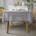 thumbnail image 4 of Crochet Boho Tablecloth with Tassels, Hollow Lace Tablecloths Cover for Party Birthday Dinning Farmhouse Table Cloth, 4 of 4