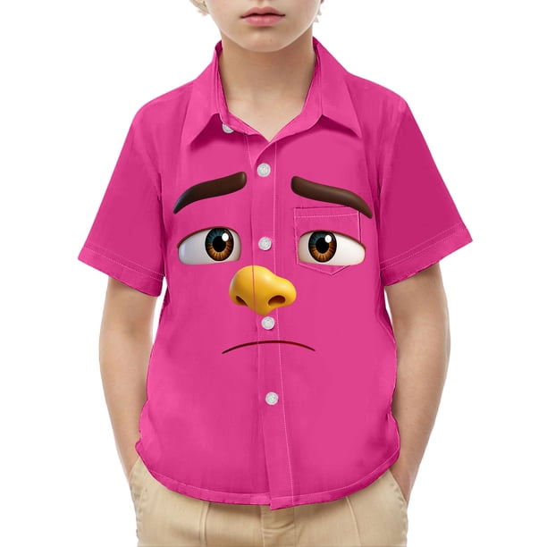 Blusa y camisa de manga corta con cuello vuelto para niños y niñas, moda, estampado bonito con bolsillo, camisa informal de manga corta para niño.