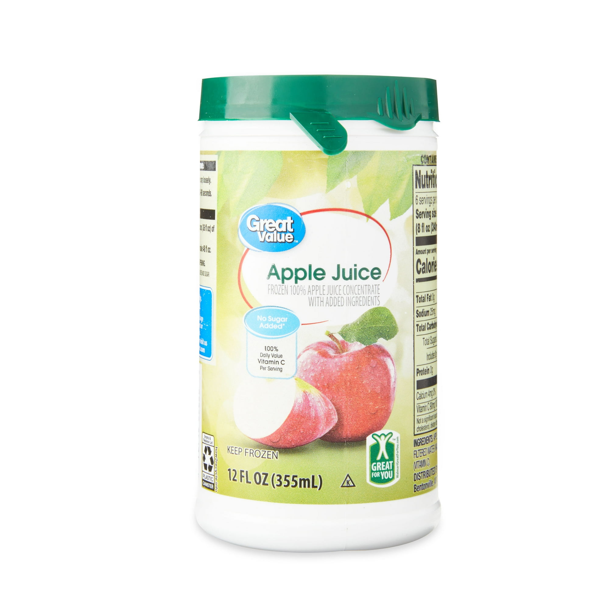 Great Value Apple Juice, 12 fl oz (Frozen)