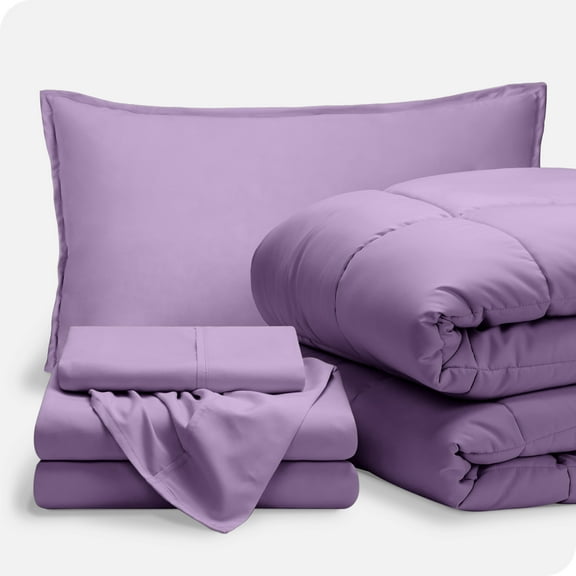 Bare Home 5-Piece Bed-in-a-Bag - Twin XL, Lavender with Lavender Sheet Set