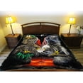 thumbnail image 3 of Plush Throw Blanket - Mexican American - QUEEN BED 79"x 95" - Faux Fur Blanket For Beds, Sofa, Couch, Picnic, Camping, 3 of 4