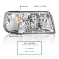 thumbnail image 3 of Spec-D Tuning Chrome Housing Clear Lens 1PC LED Strip Headlights + Corner Lights Compatible with 1993-1997 Ford Ranger L+R Pair Head Light Lamp Assembly, 3 of 6