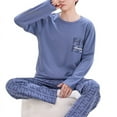 thumbnail image 2 of Printemps Automne Plus 5TG Pyjama Tricoté pour Hommes à Carreaux Ensembles de Pyjamas Décontractés Mode Nuit, 2 of 5