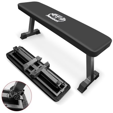 Flat Weight Bench for Home Gym, Adjustable Multi-Purpose Weight Training and Ab Exercises 1000lb Capacity