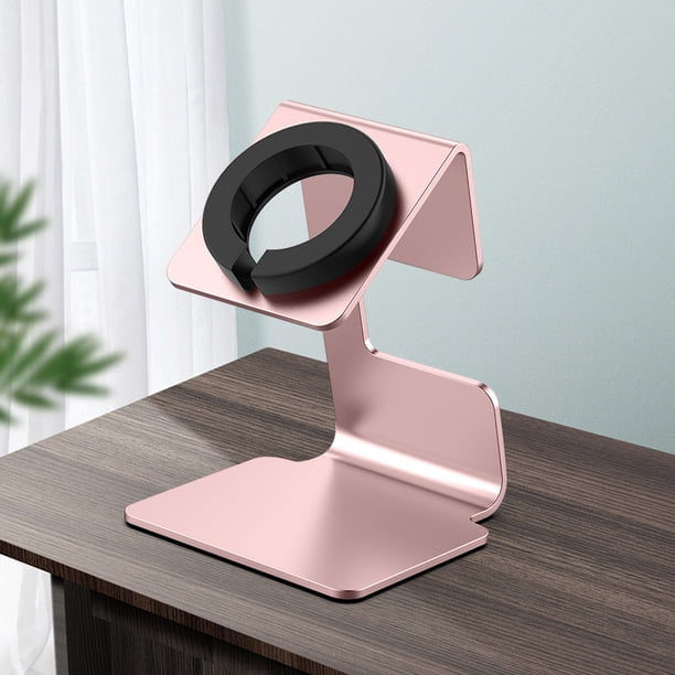 Soporte Del Cargador Soporte de carga, soporte para reloj, bobina de tarjeta de silicona para Apple Watch Series (oro rosa)