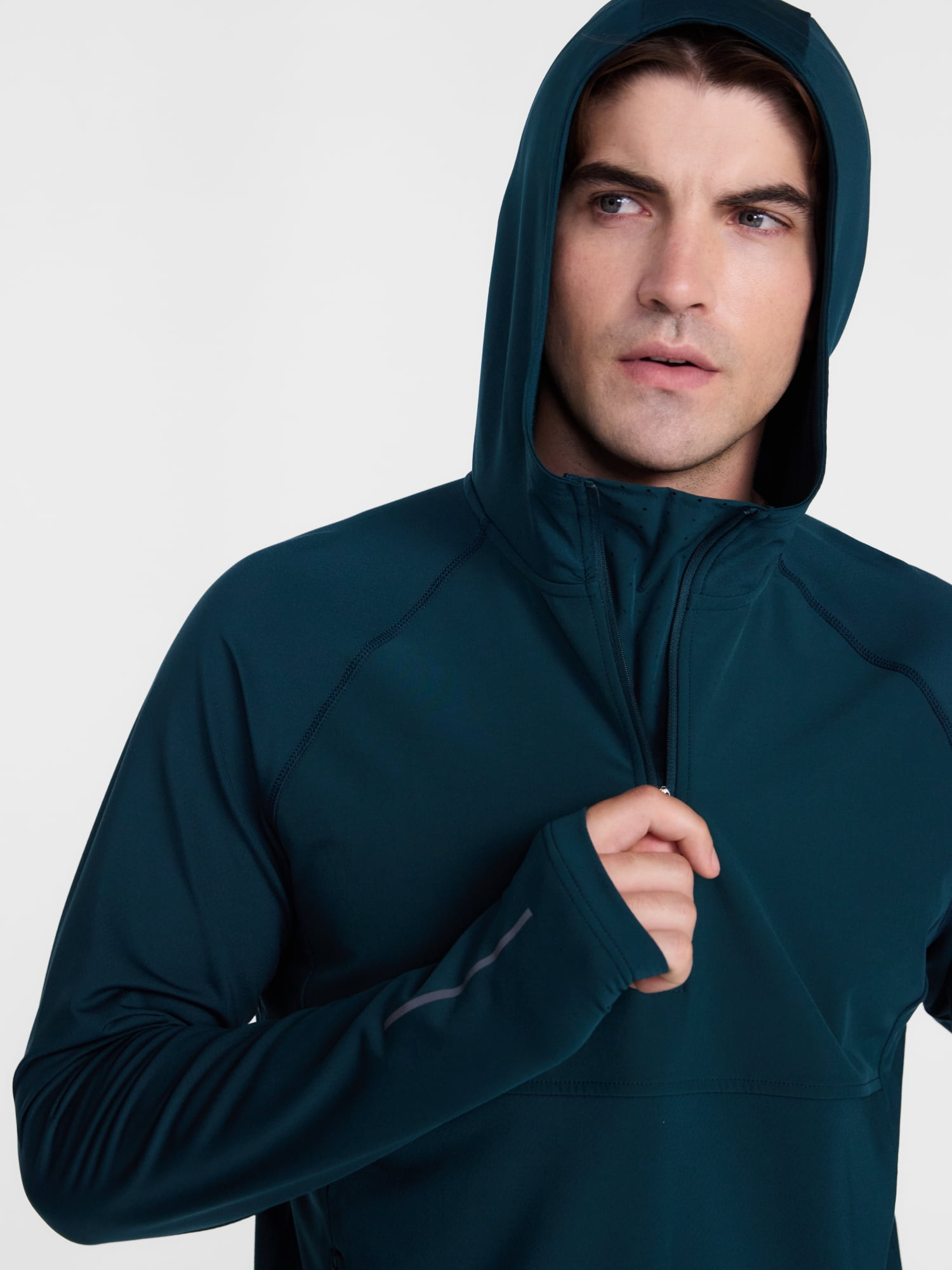 Avia Men's and Big Men's Hooded Half Zip Pullover, Sizes XS-4XLT