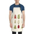 thumbnail image 2 of XMXT 1 Pcs Waterproof Kitchen Cooking Apron, Colorful Flat Christmas Tree Adjustable Aprons for Women Men with Pockets, 2 of 9