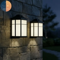 2 Pack 3CCT Dusk to Dawn Outdoor Wall Lights, Exterior Light Fixtures Wall Mount with Frosted Glass, Waterproof Black Porch Lights, Aluminum Anti-Rust Exterior Lighting, Easy Install