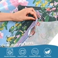 thumbnail image 3 of Yayeee Kitchen Curtains Tier Pair Light Filtering 27"x24" Rod Pocket Short Cafe Window Panel, Blue Floral Window, 3 of 7