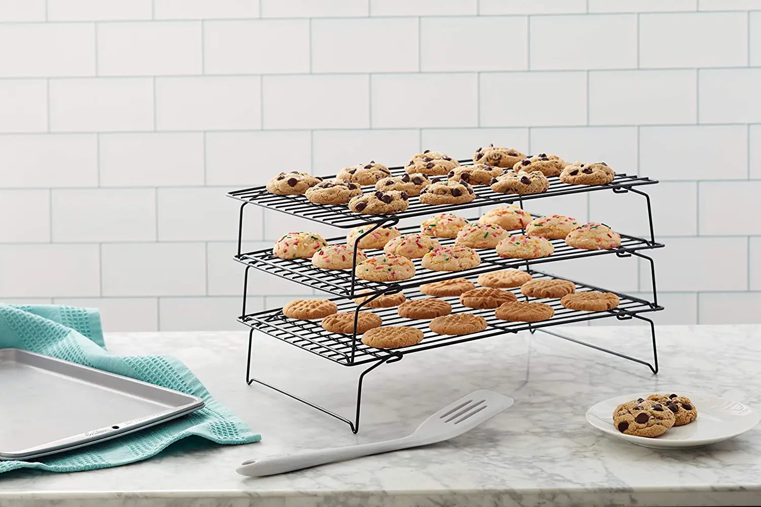NOGIS Cooling Rack 3 Tier Stainless Steel Stackable Baking Cooking Cooling Racks for Cooling Roasting Grilling Collapsible Heavy Duty Oven Dishwasher Safe Walmart