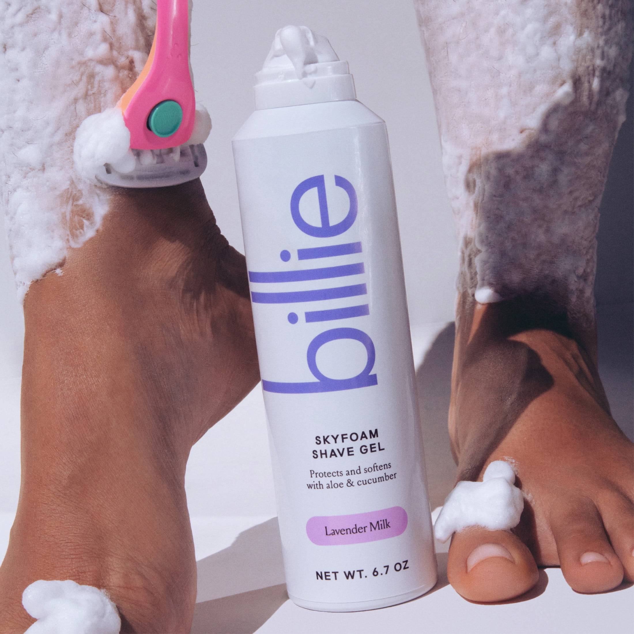 Billie Sky Foam Women's Shave Gel, Violet Glaze Scent, All Skin Types, 6.7 fl oz