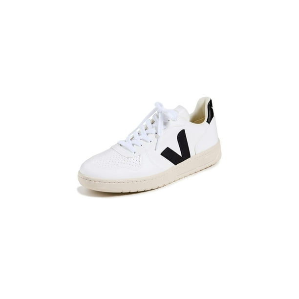 Tenis Veja V 10 con cordones para mujer blanco negro Veja Walmart en linea