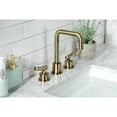thumbnail image 3 of Kingston Brass KS1453TKL Hallerbos Two-Handle 3-Hole Deck Mount Widespread Bathroom Faucet with Push Pop-Up Drain in Antique Brass, 3 of 7