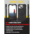 thumbnail image 2 of Caseborne Compatible with iPhone 15 Protective Case - 5-Layer Construction, Compatible with MagSafe, Tempered Glass Screen Protector, Kickstand & Holster - Black, 2 of 6
