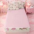 thumbnail image 4 of meiyoeat Retro Western Cowgirl Zipper Twin Comforter Sets with Fitted Sheet and 2 Pillowcases For Kids, Pink Vintage Cowboy Boots Zipper Bedding Set For Girls,Pink Reversible,4 Pieces, 4 of 7