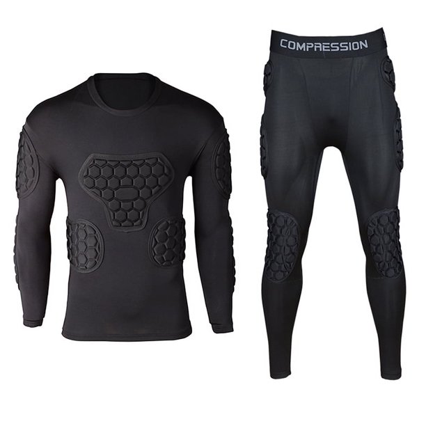 Uniformes de armadura de portero profesional, camisetas de portero de fútbol, uniformes deportivos de portero, codo de esponja EVA grueso
