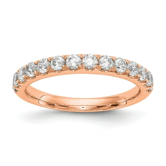 14K Rose Gold Ring Band Wedding Diamond, Lab Grown Round White
