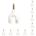 thumbnail image 2 of Inteprter Divisor de audio de 3,5 mm Tipo Interfaz de conector estéreo 2 en 1 Convertidor de sonido externo Accesorios para micrófono de teléfono blanco blanco 10piezas, 2 of 4