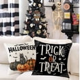 thumbnail image 3 of fundas de almohada de calabaza de Halloween, 18 x 18 pulgadas, decoración de granja de truco o trato, funda de almohada decorativa de Halloween del 31 de octubre, 3 of 6