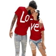 thumbnail image 1 of Couples Matching Shirts Set Matching Men Women Letter Print Love Couple T-Shirt, 1 of 5