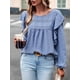 thumbnail image 2 of Blusas de mujer túnicas ropa de calle camisa de cuello redondo blusa, 2 of 7