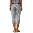 thumbnail image 7 of Lenpel Cotton Linen Capri Pants for Women Lightweight Striped Elastic Waist Cropped Trousers Fashion Side Slit Button Capris, 7 of 7