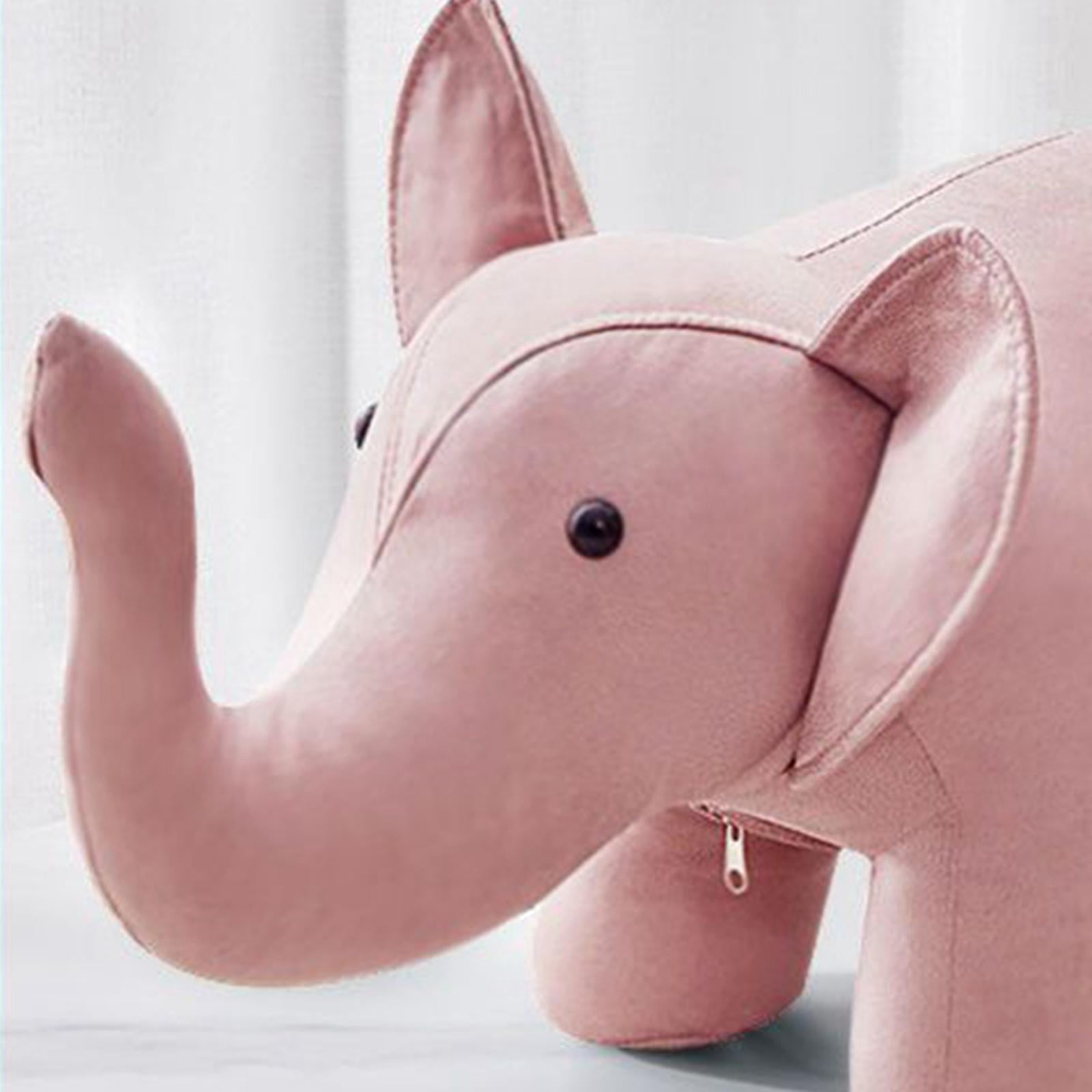 Kids Stool Storage Shoes Changing Animal Footstool for Decor Bedroom Indoor Pink elephant