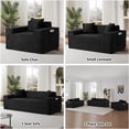 thumbnail image 4 of Aukfa 3 Piece Boneless Couch Set, 81" 3 Seat Cloud Sofa for Living Room, 2 Cup Holders&Storage Pocket, Corduroy, Black, 4 of 8
