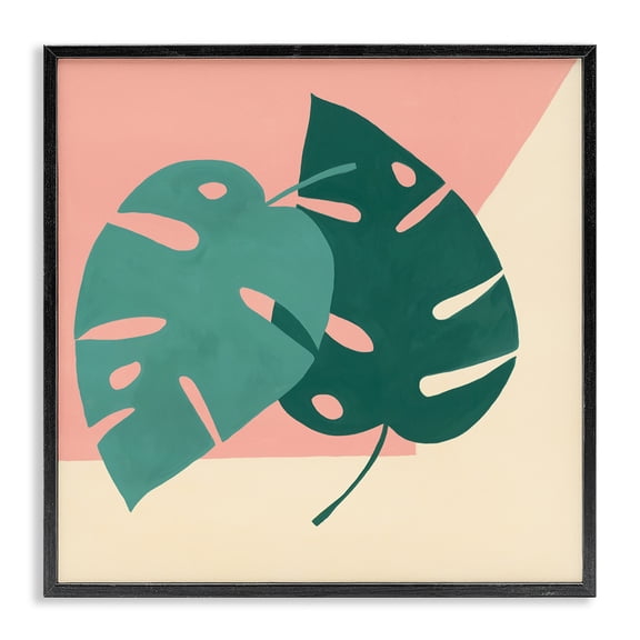 Stupell Industries Eclectic Modern Monstera Leaf Black Framed Giclee Art, 12 x 12, by Ruth Fromstein