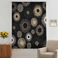 thumbnail image 3 of Geometric Black Sheer Curtains 63 Inches Long, Abstract Goldeb White Boho Circle Dot Light Filering Curtains, Breathable Simi Curtain Privacy Drapes for Living Room Bedroom Window Treatment, 3 of 9