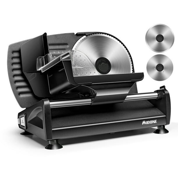 MIDONE Meat Slicer 200W Electric Food Slicer with Two Removable 7.5