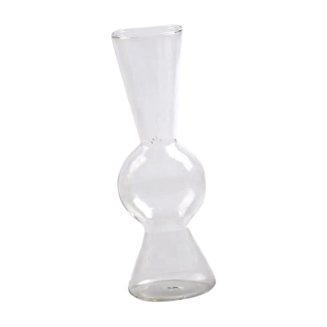 Jarrón de cristal moderno con flores secas para decoración del hogar claro