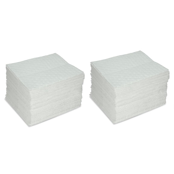 AABACO Oil-Only Absorbent Pads, 400-Count, 15 x 17 in Lightweight Sheets for Oil & Fuel Spills, Water-Repellent, 24-Gallon Absorbency