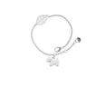 thumbnail image 2 of Delight Jewelry Silvertone White Westie Dog - Silvertone Leaf Delicate Bracelet, 6.25+1.75", 2 of 4