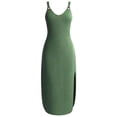 thumbnail image 4 of Vestido Largo de Manga Larga para las Mujeres Color Sólido Cuello Redondo Suelto Medio Ternera Vestido de Noche, Vestido Casual de Manga Larga para las Mujeres, 4 of 5