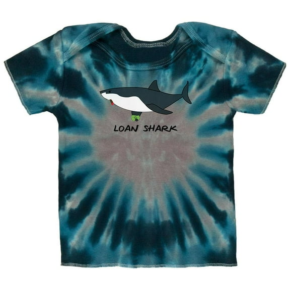 Loan Shark Great White Funny Pun Infant T Shirt Blue Radial Tie Dye 24 Month